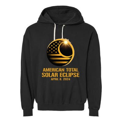 American Total Solar Eclipse April 8 2024 Totality Astronomy Garment-Dyed Fleece Hoodie