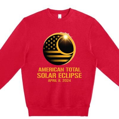 American Total Solar Eclipse April 8 2024 Totality Astronomy Premium Crewneck Sweatshirt