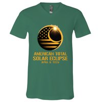 American Total Solar Eclipse April 8 2024 Totality Astronomy V-Neck T-Shirt