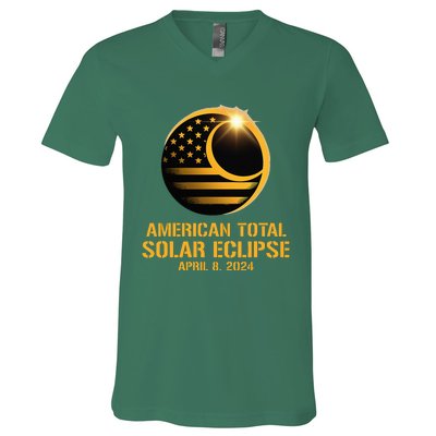 American Total Solar Eclipse April 8 2024 Totality Astronomy V-Neck T-Shirt