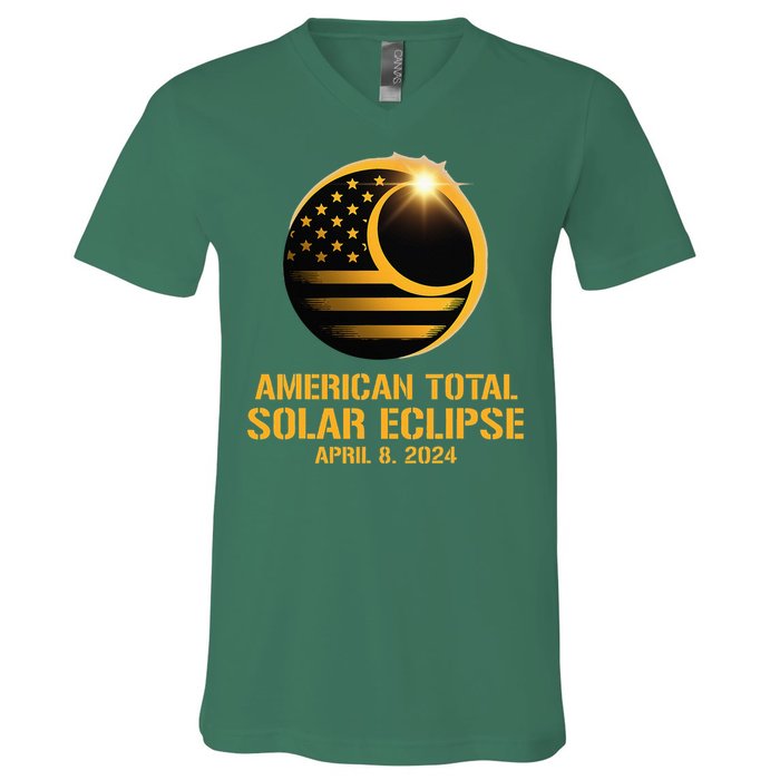 American Total Solar Eclipse April 8 2024 Totality Astronomy V-Neck T-Shirt