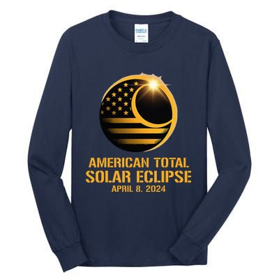 American Total Solar Eclipse April 8 2024 Totality Astronomy Tall Long Sleeve T-Shirt