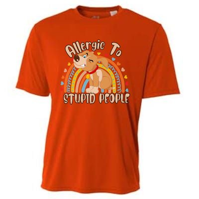 Allergic To Stupid People Funny Sayings Graphic Cute Gift Cooling Performance Crew T-Shirt