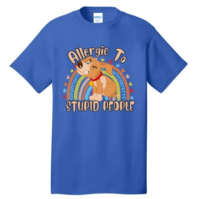 Allergic To Stupid People Funny Sayings Graphic Cute Gift Tall T-Shirt