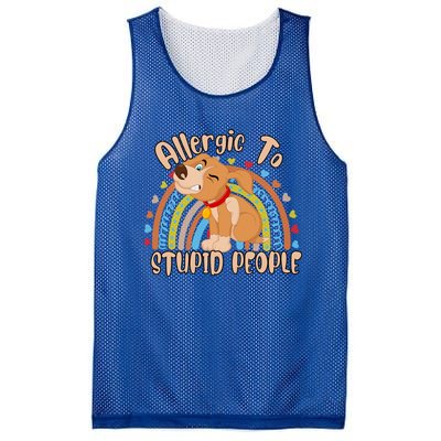 Allergic To Stupid People Funny Sayings Graphic Cute Gift Mesh Reversible Basketball Jersey Tank