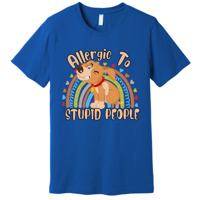 Allergic To Stupid People Funny Sayings Graphic Cute Gift Premium T-Shirt