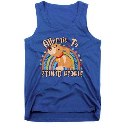 Allergic To Stupid People Funny Sayings Graphic Cute Gift Tank Top