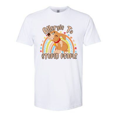 Allergic To Stupid People Funny Sayings Graphic Cute Gift Softstyle CVC T-Shirt