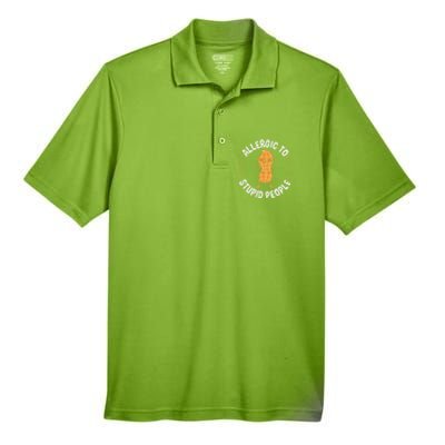 Allergic To Stupid People Peanut Allergy Cute Gift Men's Origin Performance Piqué Polo