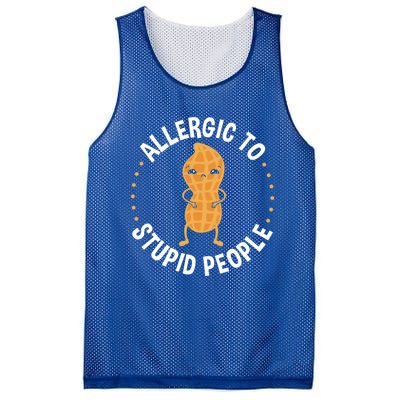 Allergic To Stupid People Peanut Allergy Cute Gift Mesh Reversible Basketball Jersey Tank