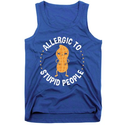 Allergic To Stupid People Peanut Allergy Cute Gift Tank Top