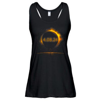 America Totality Spring 4.08.24 Total Solar Eclipse 2024 Ladies Essential Flowy Tank