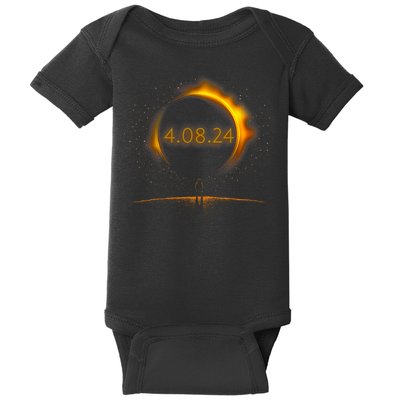 America Totality Spring 4.08.24 Total Solar Eclipse 2024 Baby Bodysuit
