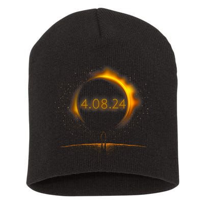 America Totality Spring 4.08.24 Total Solar Eclipse 2024 Short Acrylic Beanie