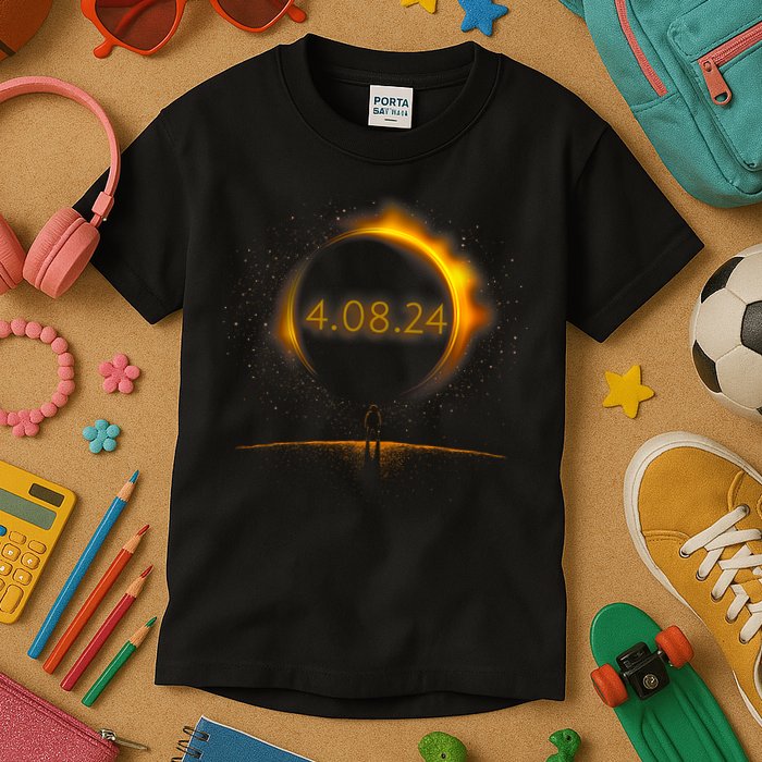 America Totality Spring 4.08.24 Total Solar Eclipse 2024 Kids T-Shirt