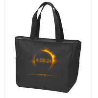 America Totality Spring 4.08.24 Total Solar Eclipse 2024 Zip Tote Bag