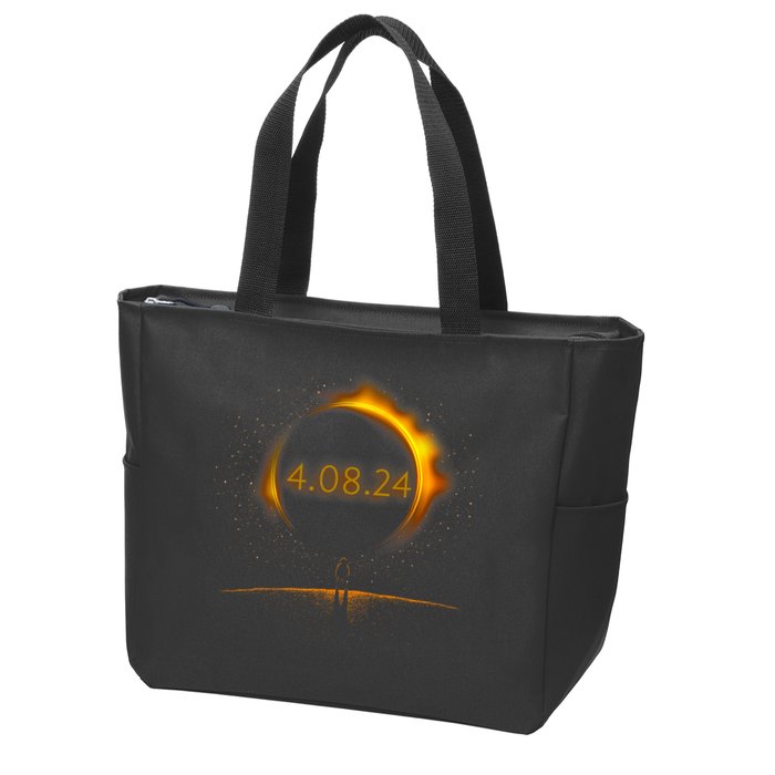 America Totality Spring 4.08.24 Total Solar Eclipse 2024 Zip Tote Bag
