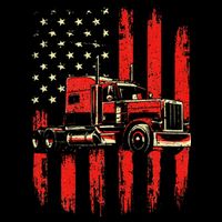 American Trucker Semi Truck Driver Trucking Big Rig Impact Tech Backpack