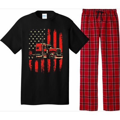 American Trucker Semi Truck Driver Trucking Big Rig Pajama Set