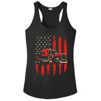 American Trucker Semi Truck Driver Trucking Big Rig Ladies PosiCharge Competitor Racerback Tank