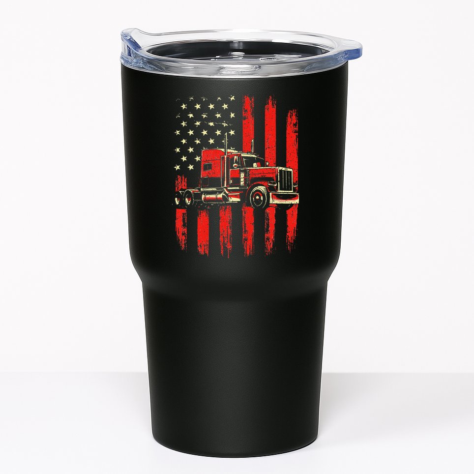 American Trucker Semi Truck Driver Trucking Big Rig Tumbler
