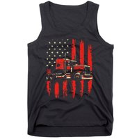 American Trucker Semi Truck Driver Trucking Big Rig Tank Top