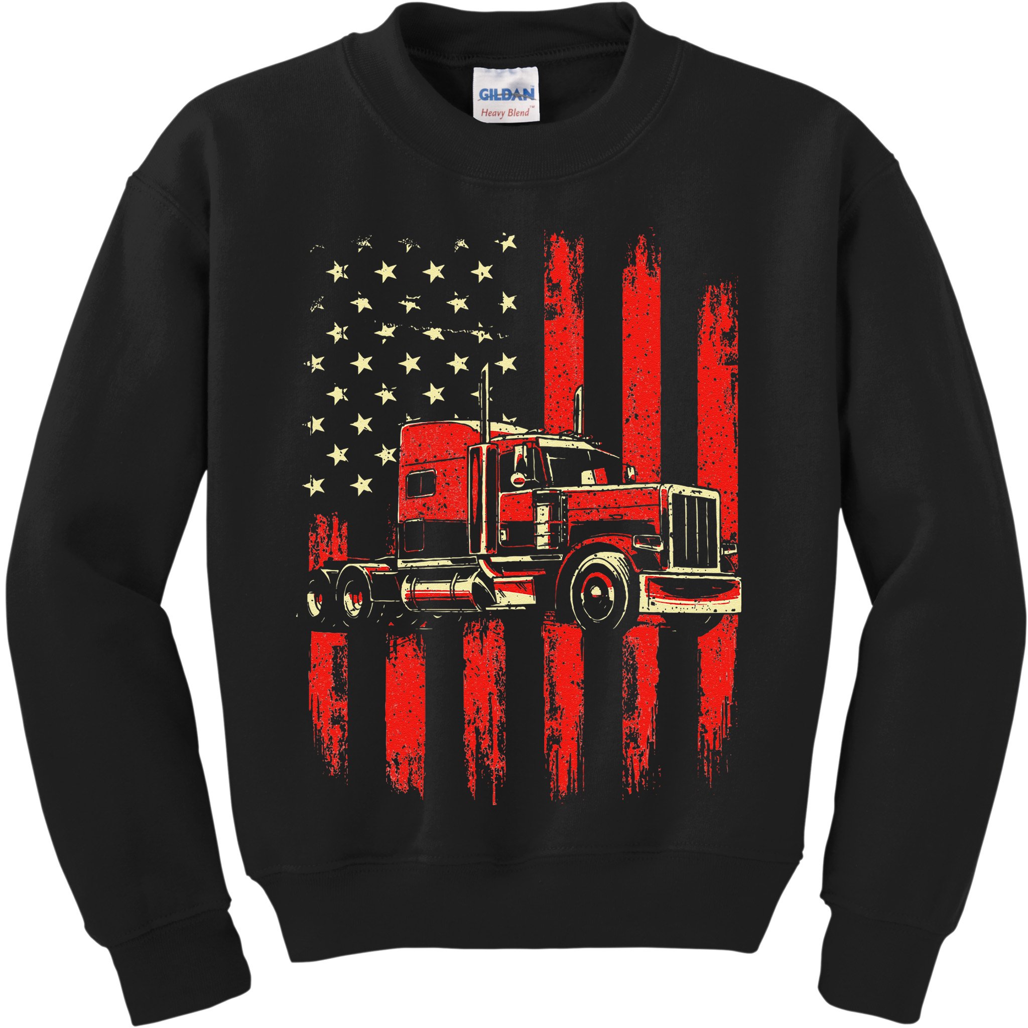 American Trucker Semi Truck Driver Trucking Big Rig Kids Sweatshirt