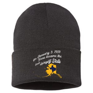 Alaska Texas Shirts Funny Alaska Vs Texas Sustainable Knit Beanie