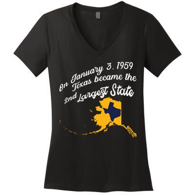 Alaska Texas Shirts Funny Alaska Vs Texas Women's V-Neck T-Shirt