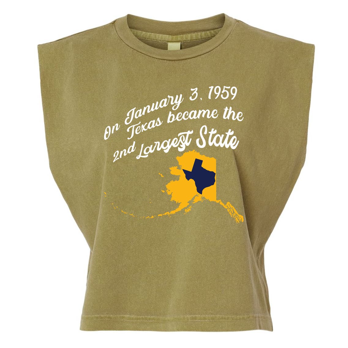 Alaska Texas Shirts Funny Alaska Vs Texas Garment-Dyed Women's Muscle Tee