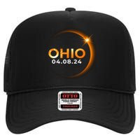 America Total Solar Eclipse Spring April 8 2024 Ohio High Crown Mesh Back Trucker Hat