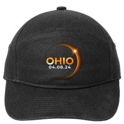 America Total Solar Eclipse Spring April 8 2024 Ohio 7-Panel Snapback Hat