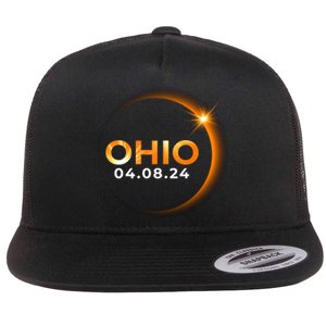 America Total Solar Eclipse Spring April 8 2024 Ohio Flat Bill Trucker Hat