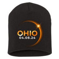 America Total Solar Eclipse Spring April 8 2024 Ohio Short Acrylic Beanie