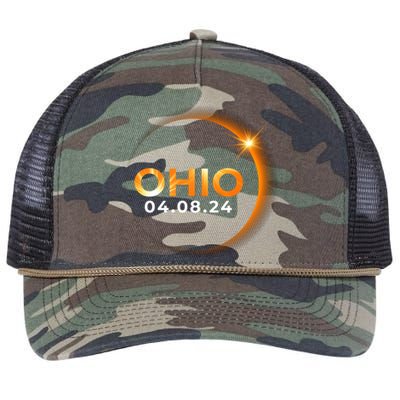 America Total Solar Eclipse Spring April 8 2024 Ohio Retro Rope Trucker Hat Cap