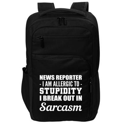 Allergic To Stupidity Sarcastic Person Gift Impact Tech Backpack