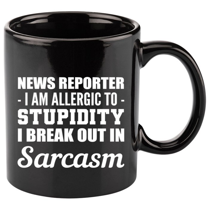 Allergic To Stupidity Sarcastic Person Gift 11oz C Handle Ceramic Mug