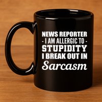 Allergic To Stupidity Sarcastic Person Gift 11oz C Handle Ceramic Mug