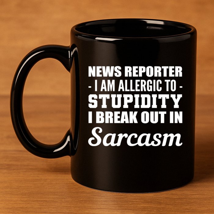 Allergic To Stupidity Sarcastic Person Gift 11oz C Handle Ceramic Mug