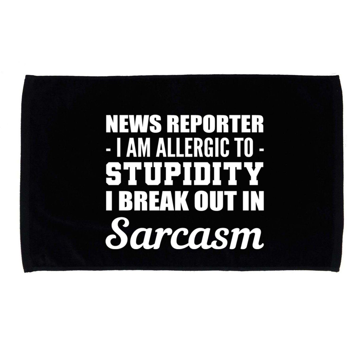 Allergic To Stupidity Sarcastic Person Gift Microfiber Hand Towel
