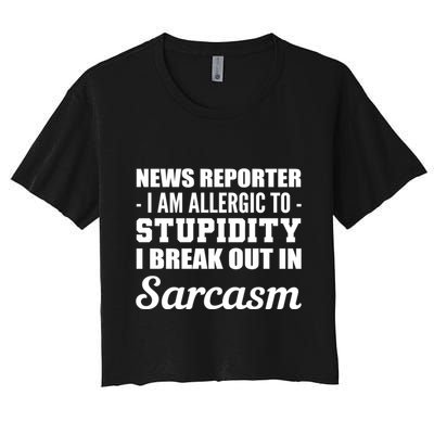 Allergic To Stupidity Sarcastic Person Gift Crop Top