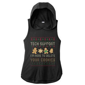 Ateesdas Tech Support I'm Here to Delete Your Cookies xmas Ugly Ladies PosiCharge Tri-Blend Wicking Draft Hoodie Tank