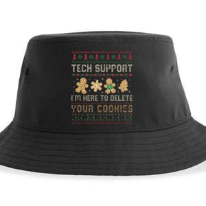 Ateesdas Tech Support I'm Here to Delete Your Cookies xmas Ugly Sustainable Bucket Hat