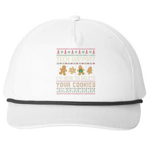 Ateesdas Tech Support I'm Here to Delete Your Cookies xmas Ugly Snapback Five-Panel Rope Hat