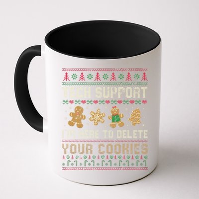 Ateesdas Tech Support I'm Here to Delete Your Cookies xmas Ugly Coffee Mug