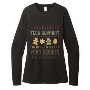 Ateesdas Tech Support I'm Here to Delete Your Cookies xmas Ugly Womens CVC Long Sleeve Shirt