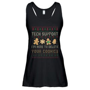 Ateesdas Tech Support I'm Here to Delete Your Cookies xmas Ugly Ladies Essential Flowy Tank