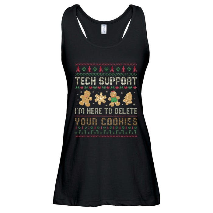 Ateesdas Tech Support I'm Here to Delete Your Cookies xmas Ugly Ladies Essential Flowy Tank