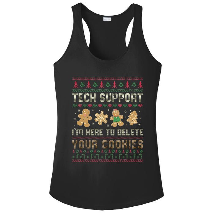 Ateesdas Tech Support I'm Here to Delete Your Cookies xmas Ugly Ladies PosiCharge Competitor Racerback Tank