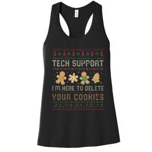 Ateesdas Tech Support I'm Here to Delete Your Cookies xmas Ugly Women's Racerback Tank